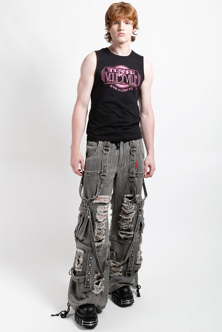 Tripp NYC Shredder Denim Full Force Pants [BLACK FOG WASH