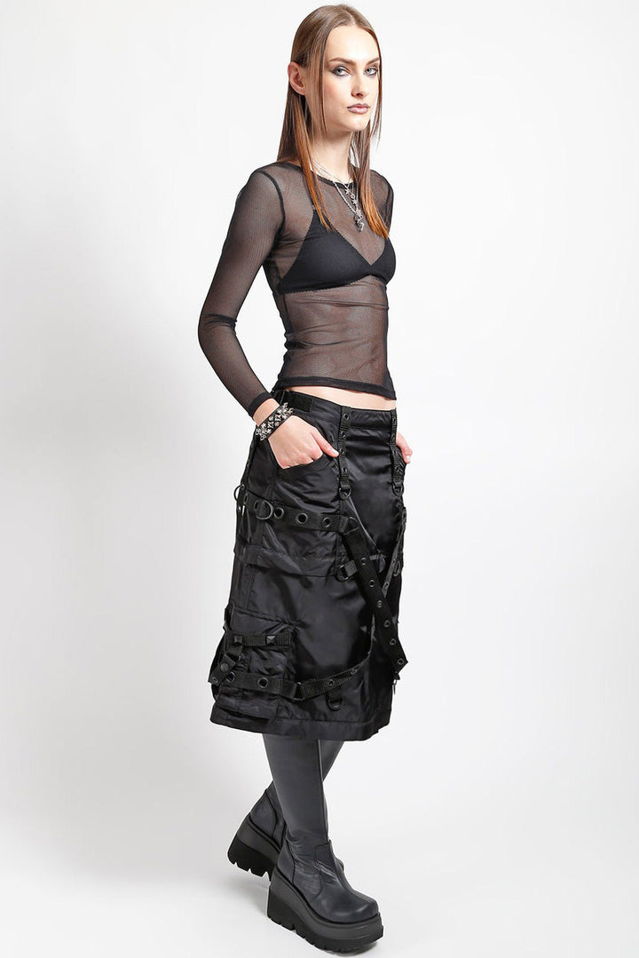 gothic midi length plus size skirt