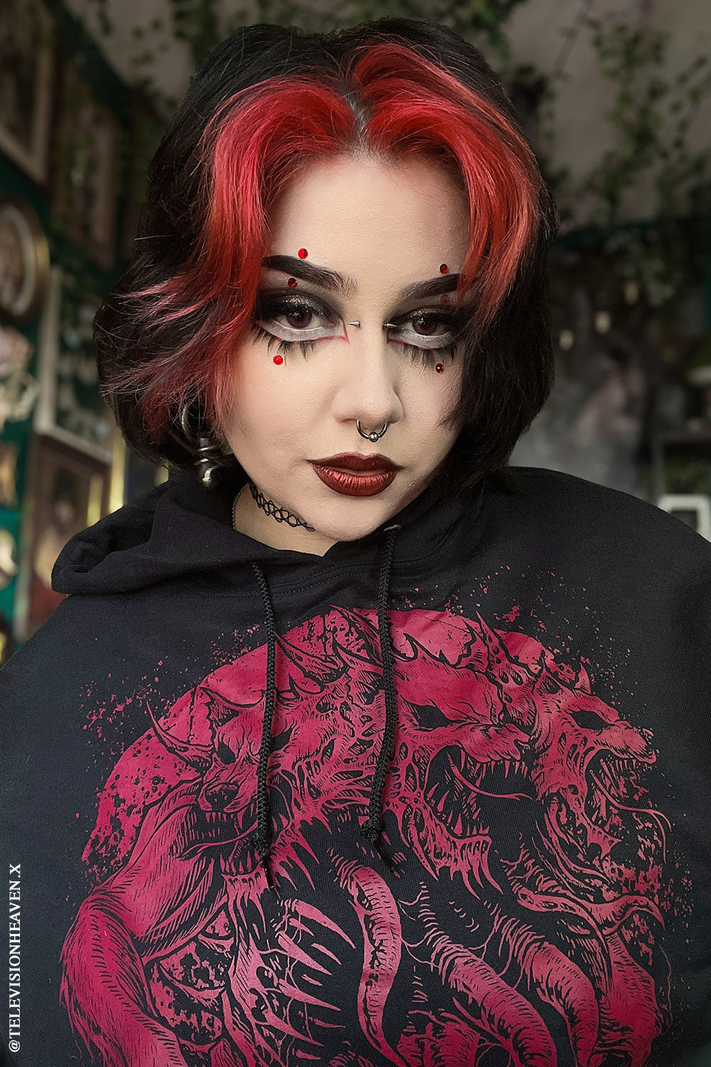 Three-Headed Werewolf Hoodie [WINE RED]