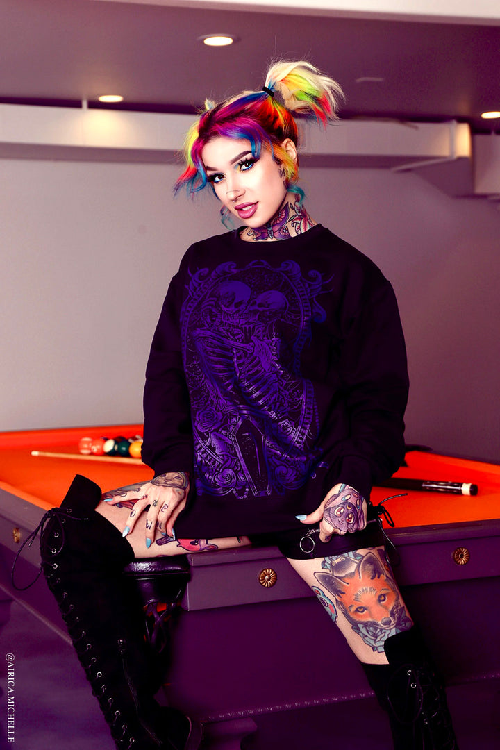 emo valentiens day skeleton lover vday gothic sweatshirt