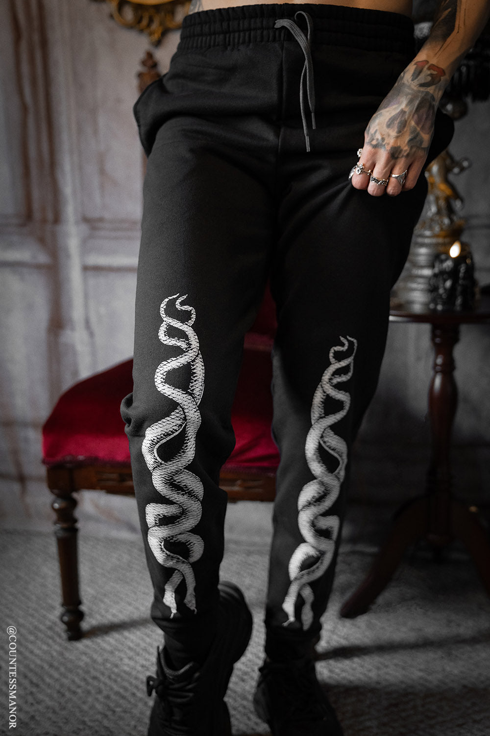gothic snake jogger sweatpants