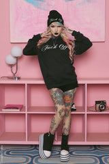 black skater girl beanie hat