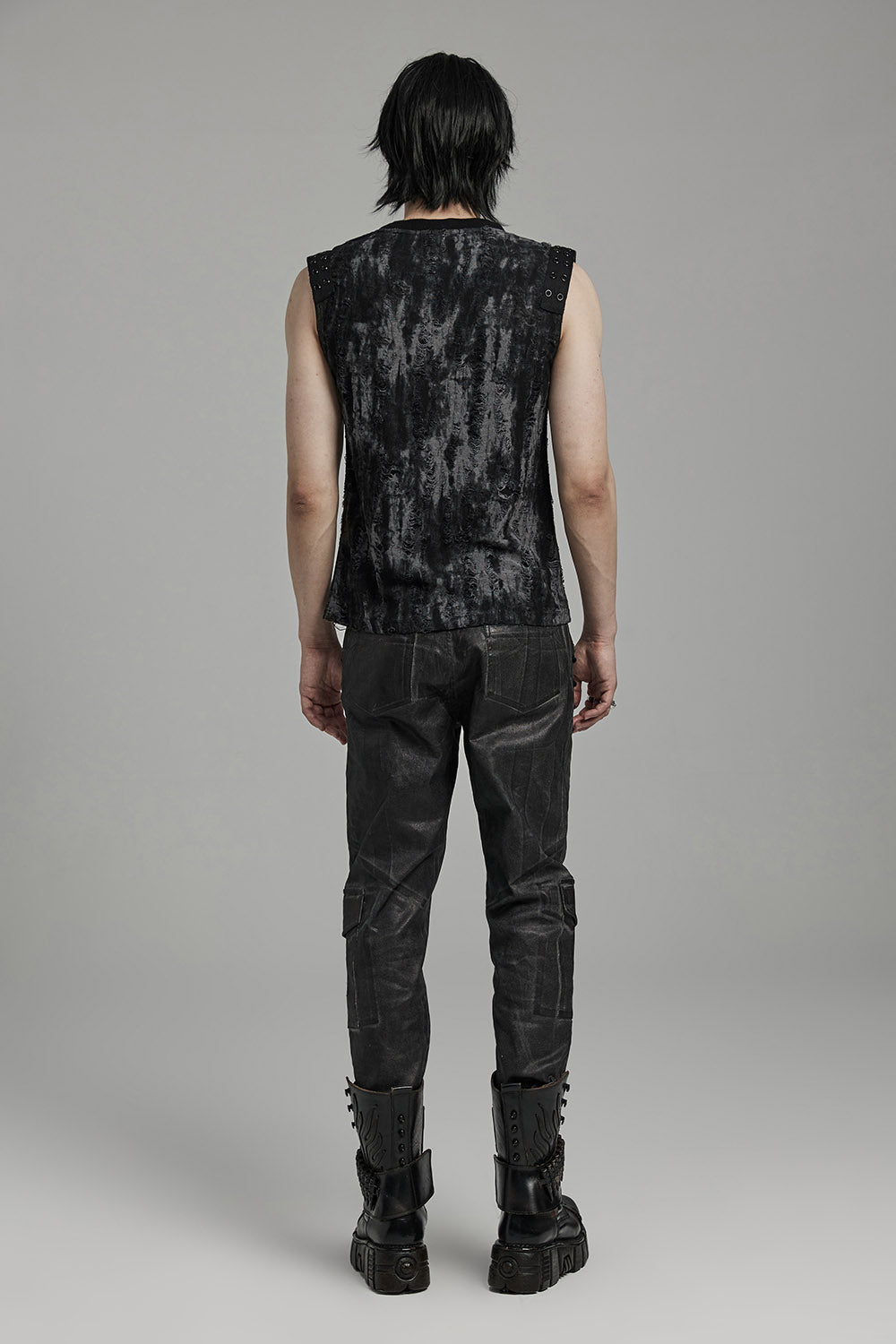 Wartorn Grunge Tank Top [BLACK/GREY] – VampireFreaks