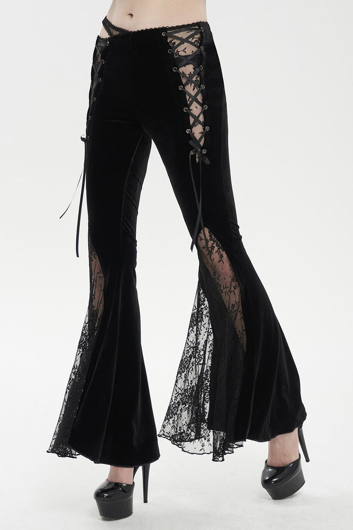 romantic goth lace up pants