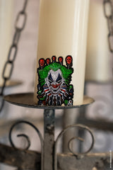 engraved clown enamel pin