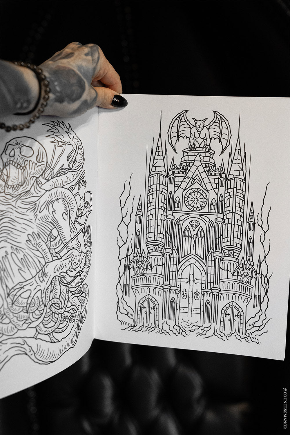 gothic cathedral coloring book page