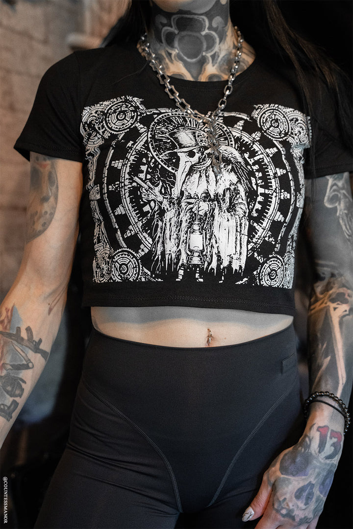 gothic cotton crop top