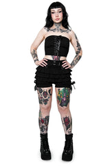 strapless goth crop top