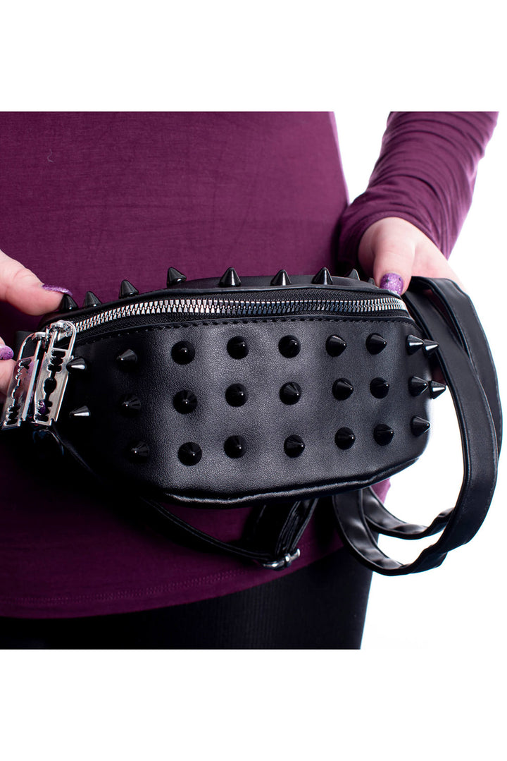 punk spiked fanny pack bag