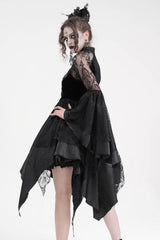 asymmetric hem gothic dress
