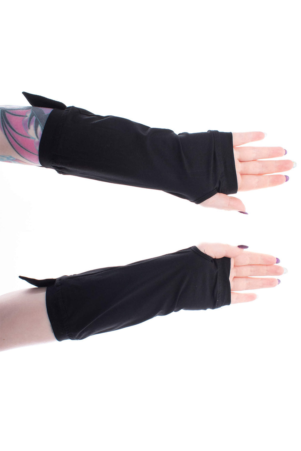 lace-up emo arm warmers