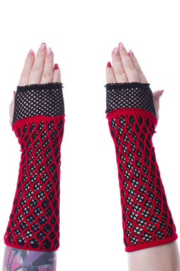 Lolita Mesh Gloves [RED/BLACK]