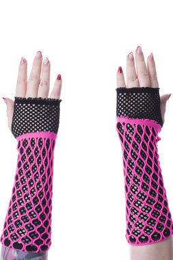 Lolita Mesh Gloves [PINK/BLACK]
