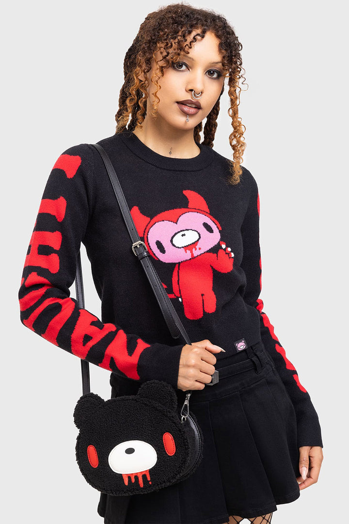 kawaii emo teddy bear handbag by killstar