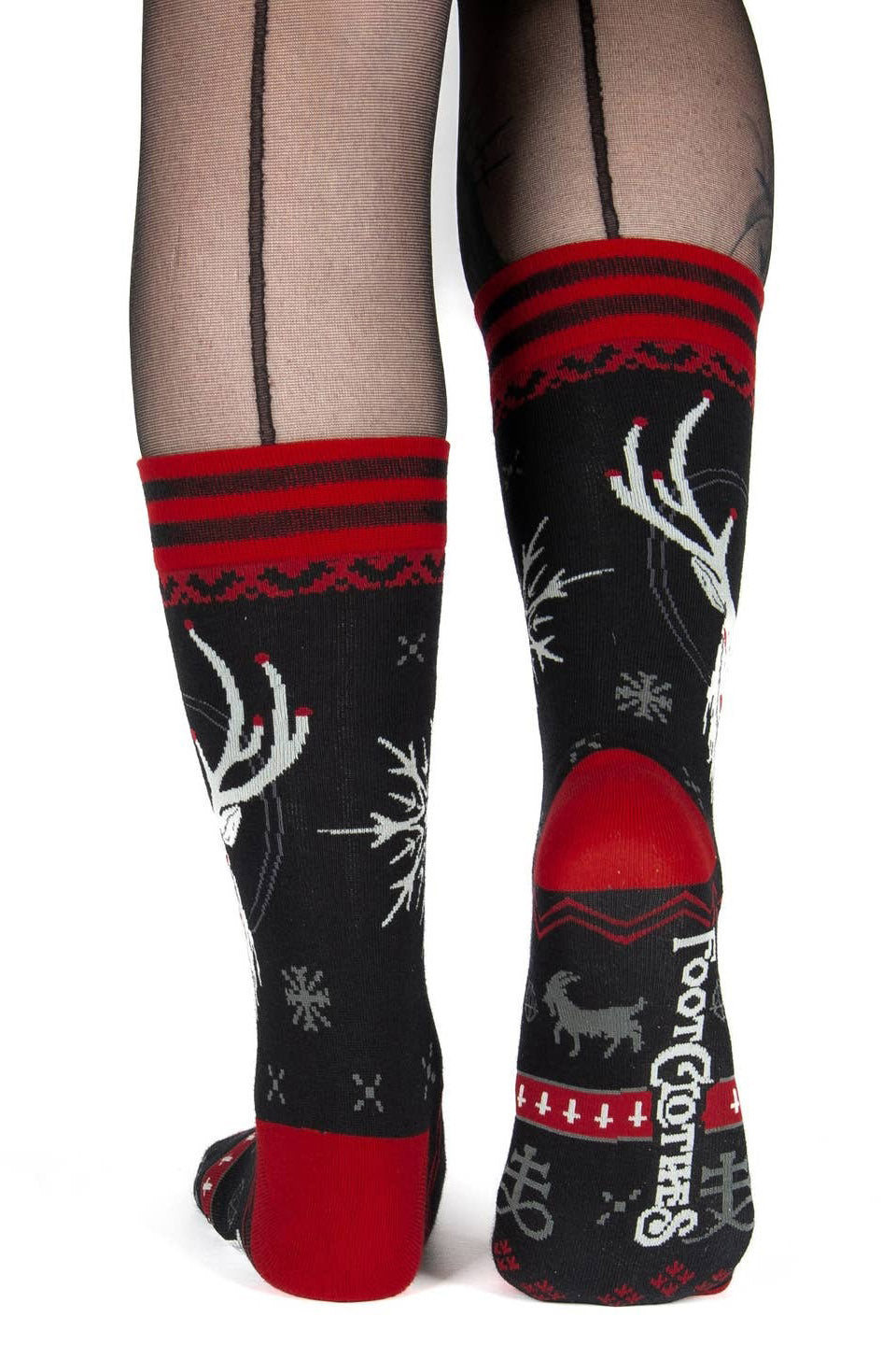 black and red gothic xmas socks