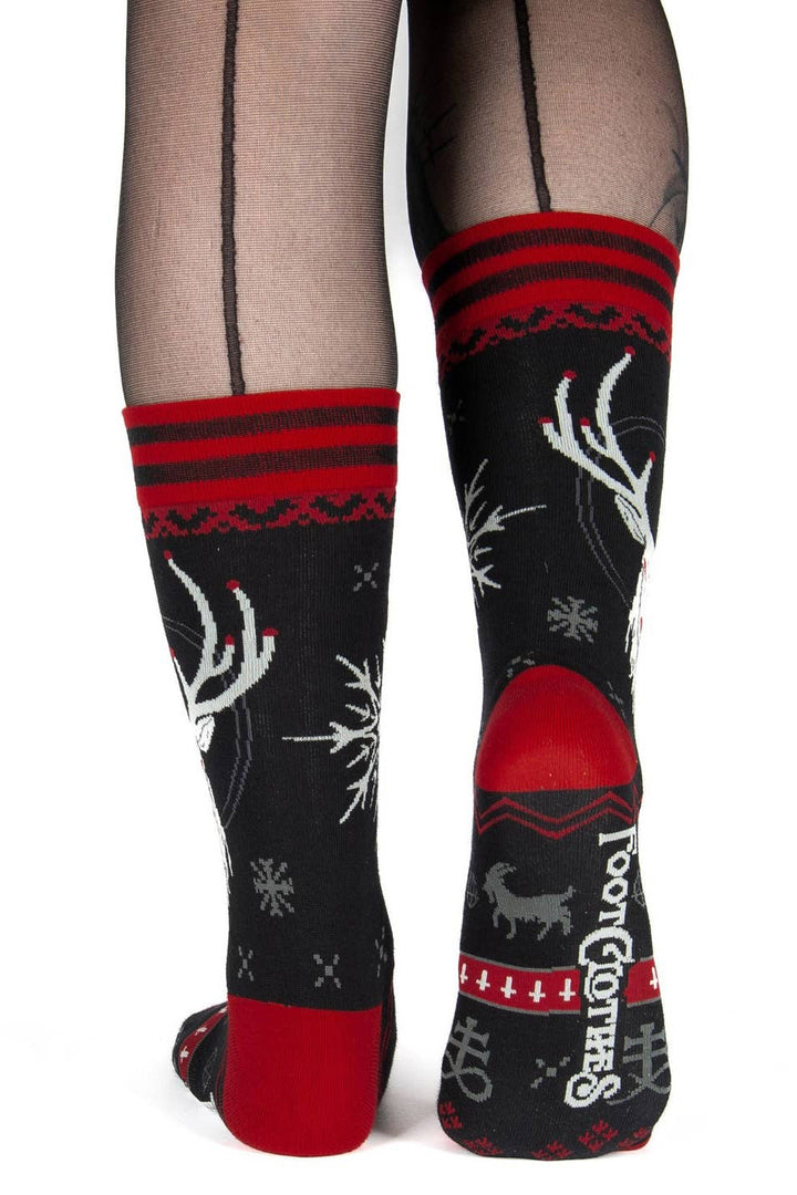 black and red gothic xmas socks