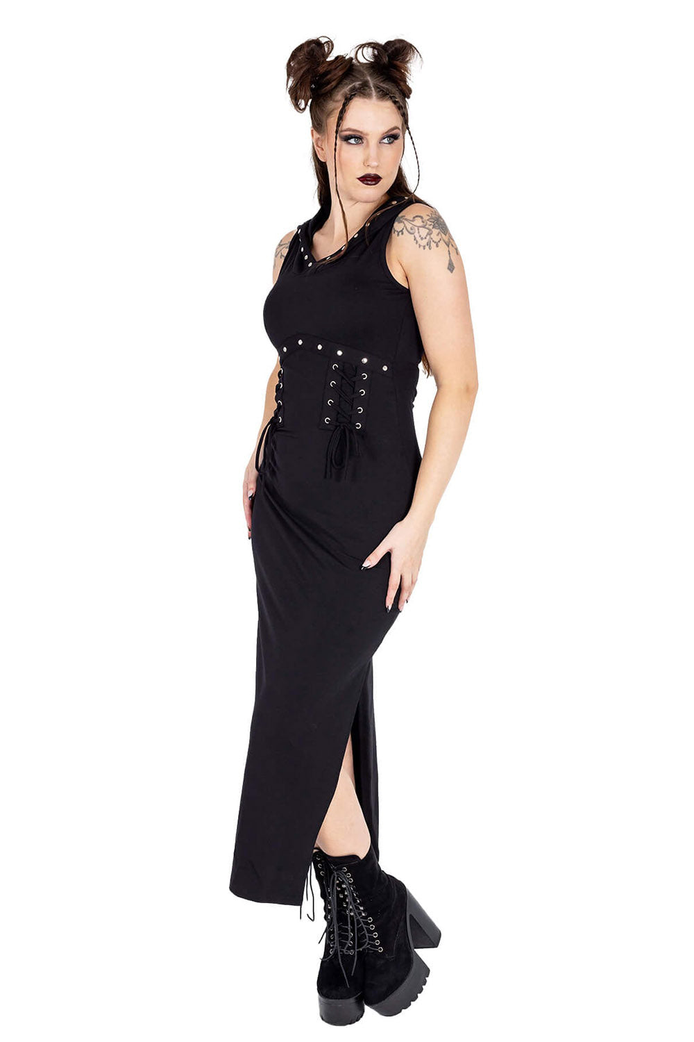 womens grunge goth black dress