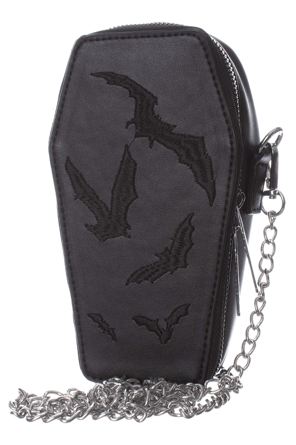 mini black coffin purse