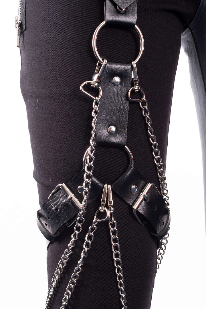 grunge buckled leg harness