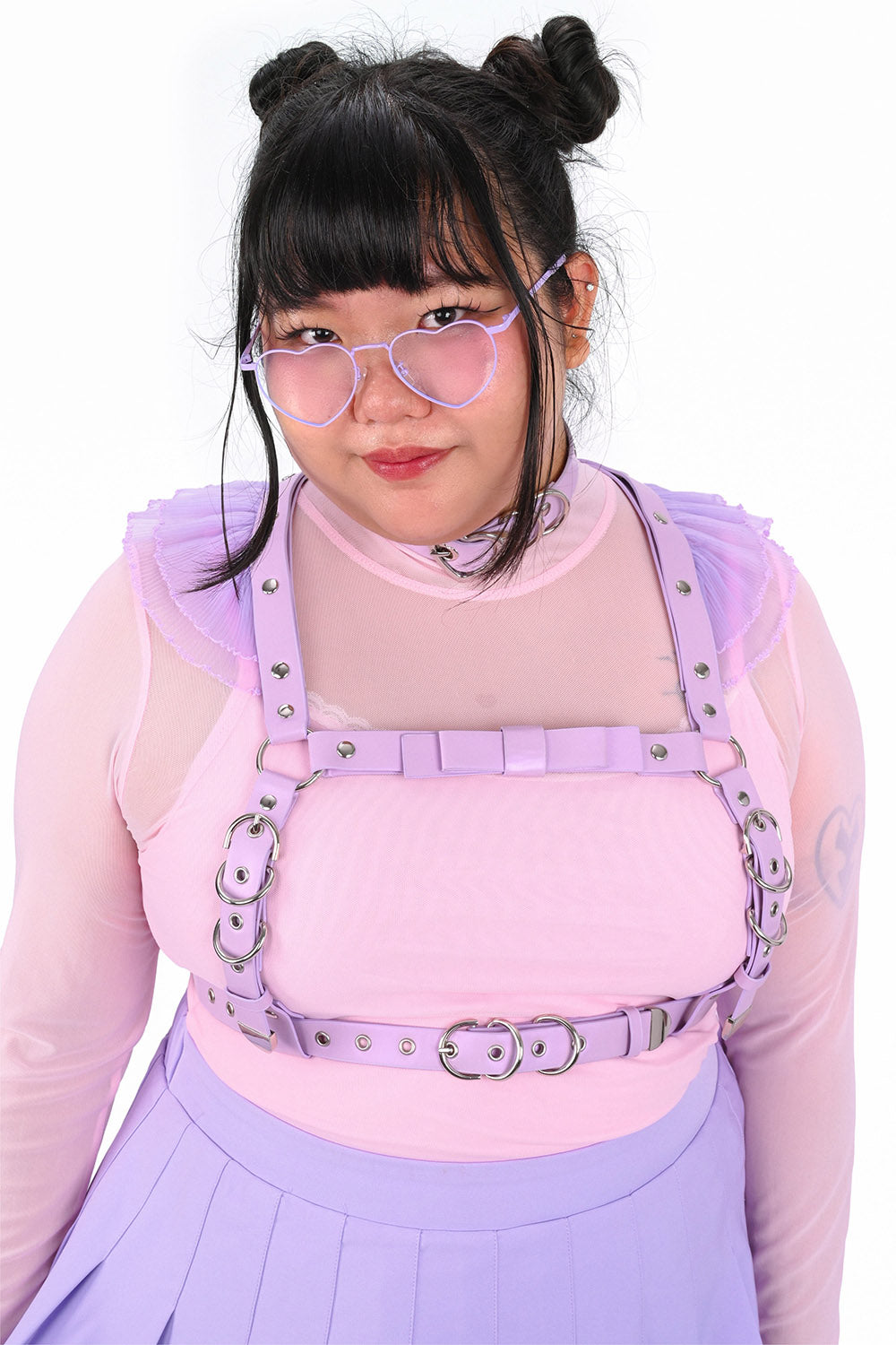 creepy cute light purple chest harness