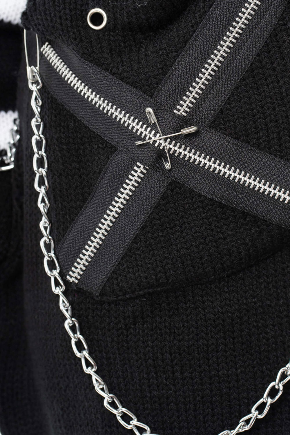 punk safety pin hoodie