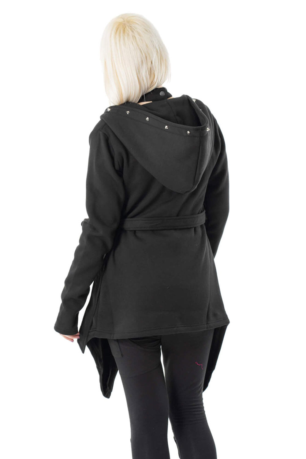 womens black spiked punk cloak