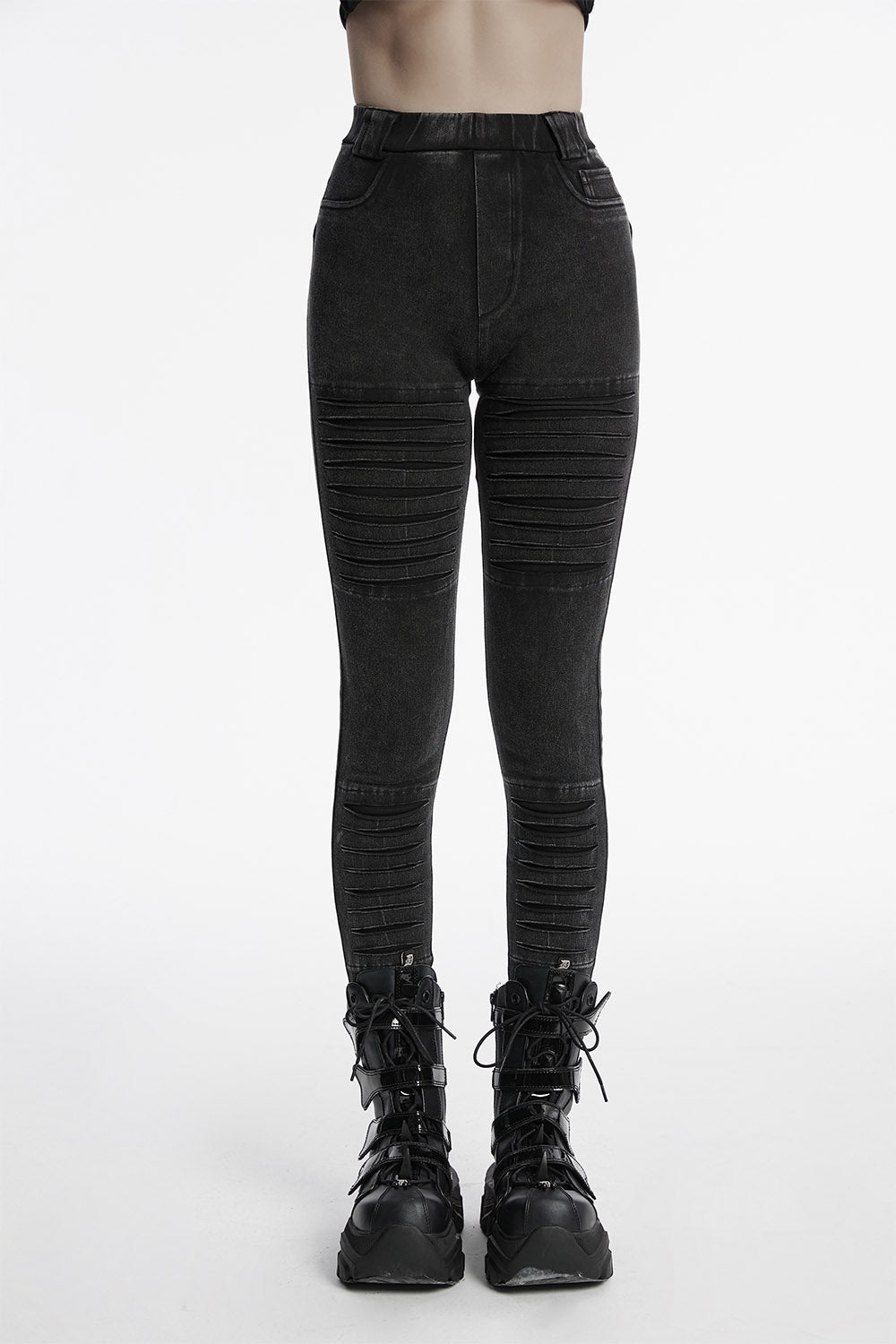 high-waisted skinny jeans