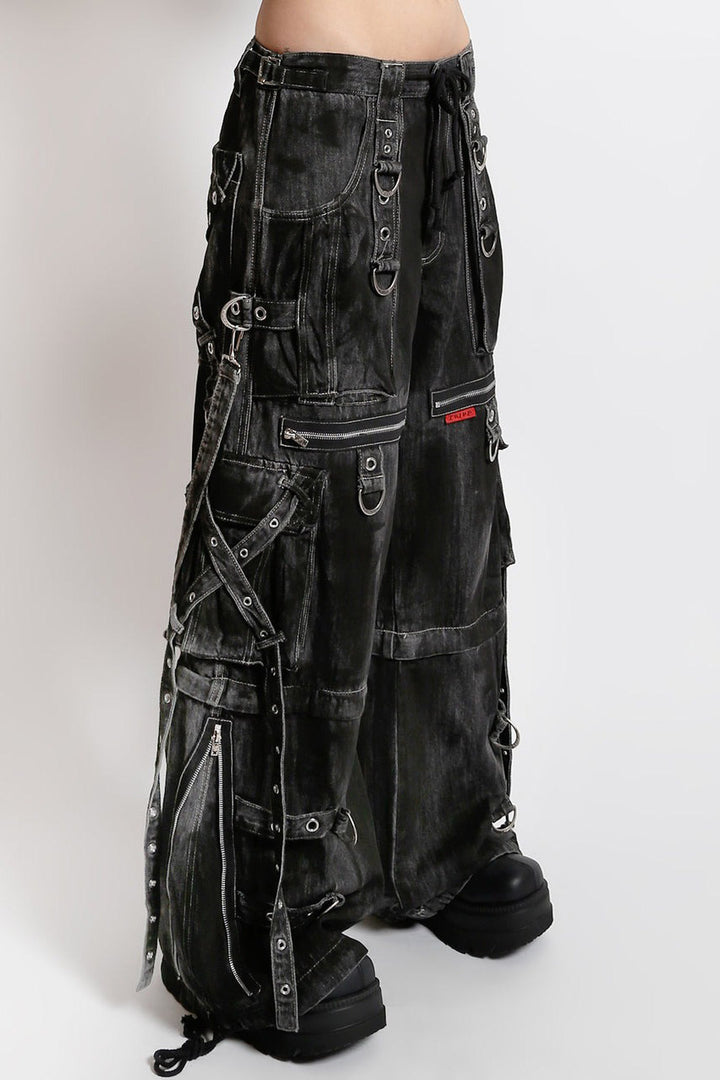 mens zippered baggy distressed jeans