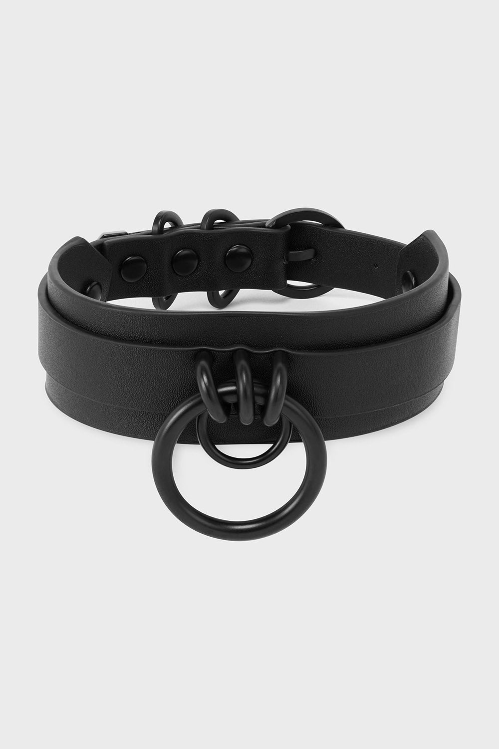 black vegan leather goth choker