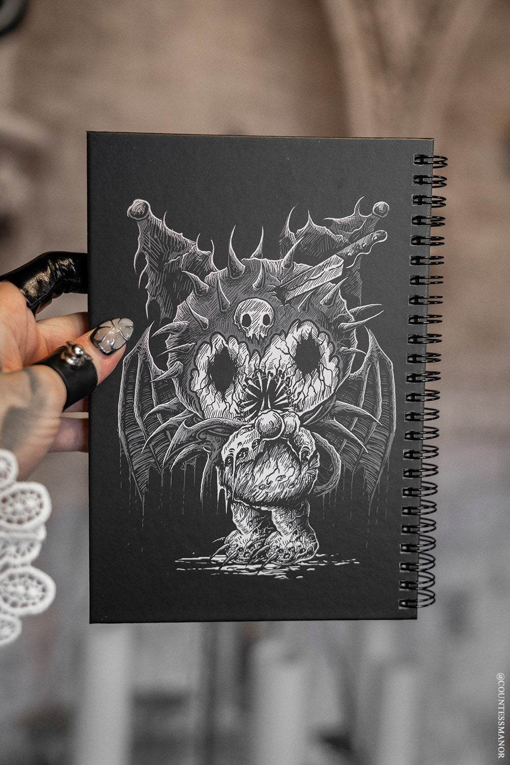 heavy metal adorable cat and bunny notebook 