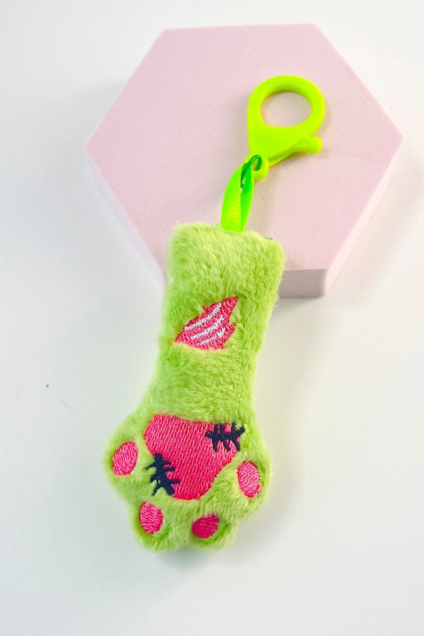 spooky sweet emo kitty cat paw plushie keychain