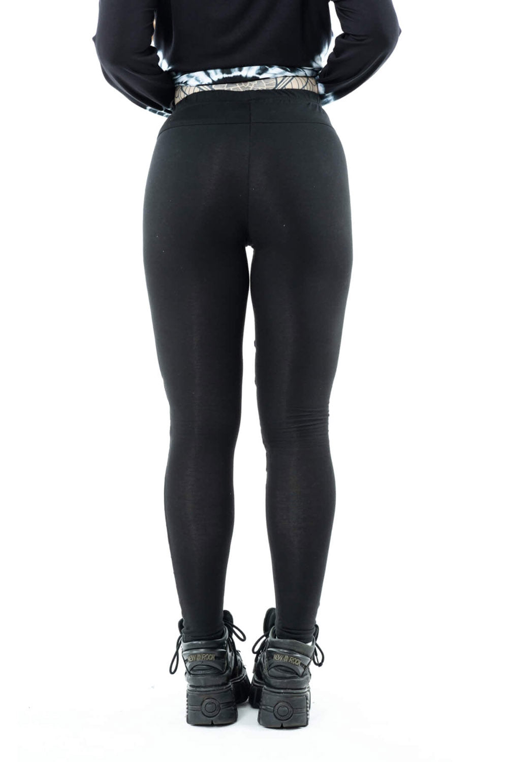 womens high waisted black gothic leggings