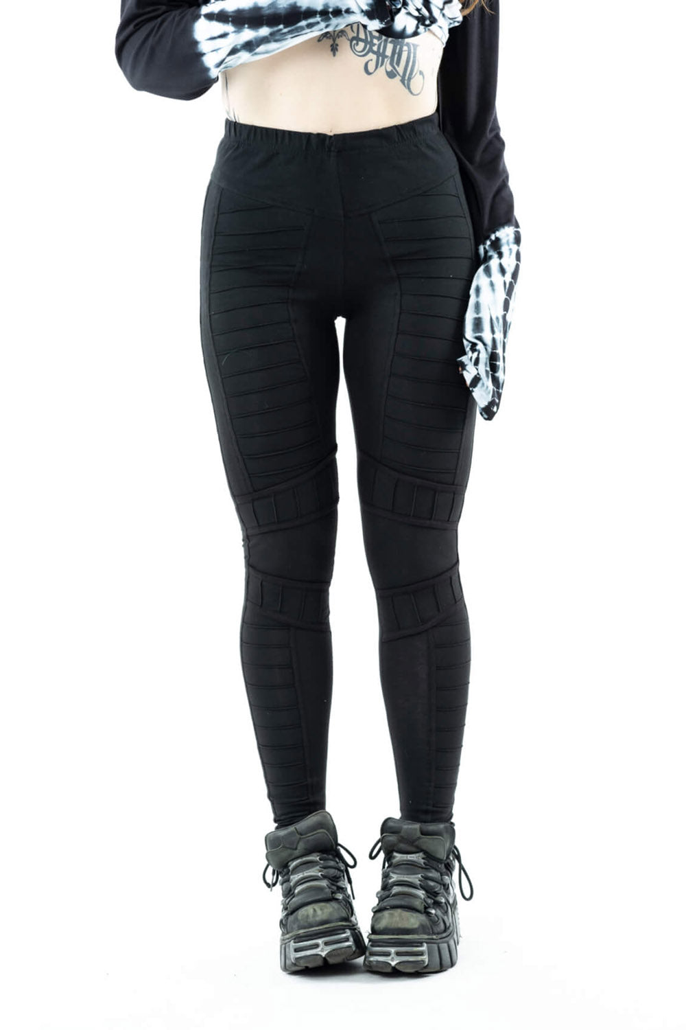black cyber goth leggings