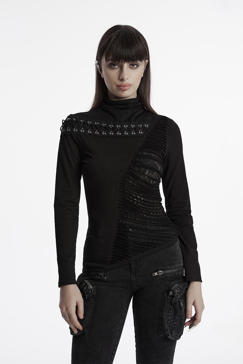 womens gothic turtleneck top 