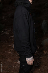 black cotton gothic hoodie