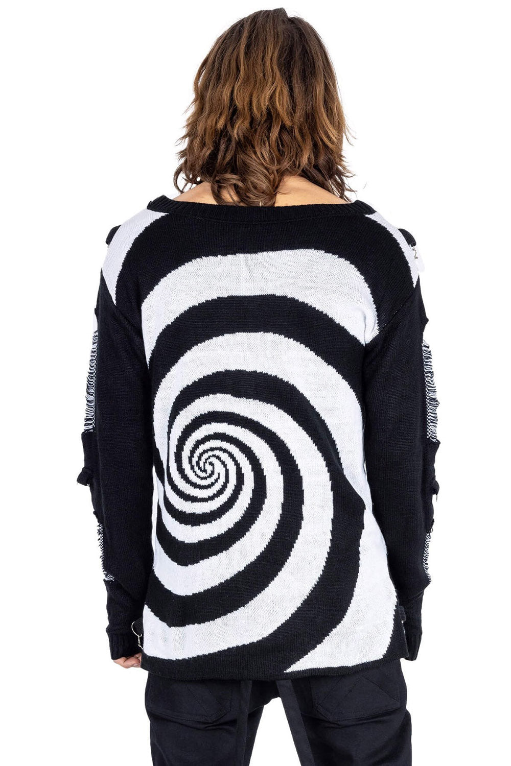 mens shredded gothic sweater