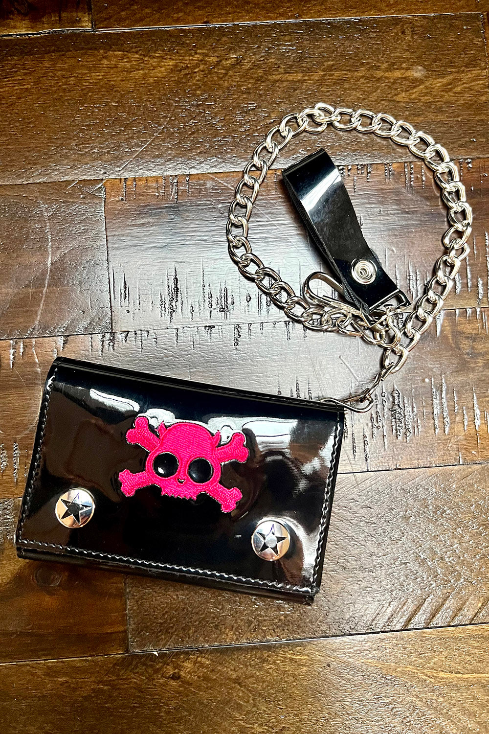 Skull & Crossbones Biker Wallet [PINK]