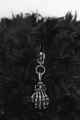 black monster funny novelty gothic handbag with zippered compartment 