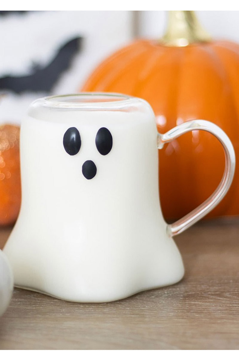 Ghost Shaped Glass Halloween Mug