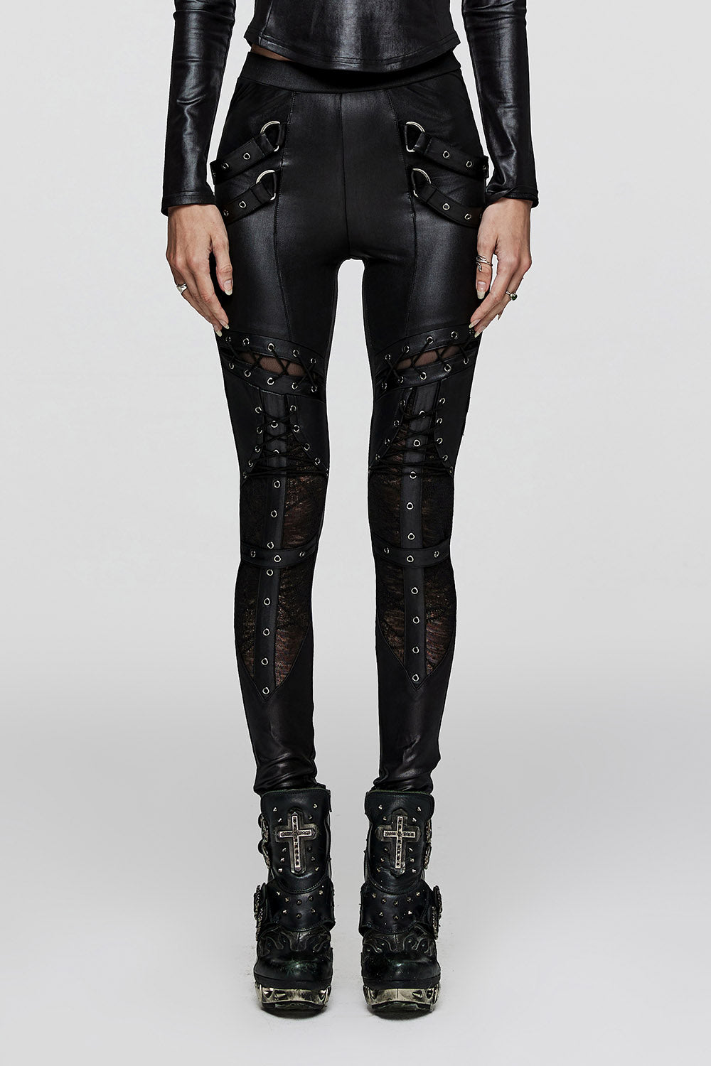 Punk Rave Womens Sexy Ripped Mesh Leggings Gothic Punk Tattered Slimming  Pants Trousers : : Clothing, Shoes & Accessories