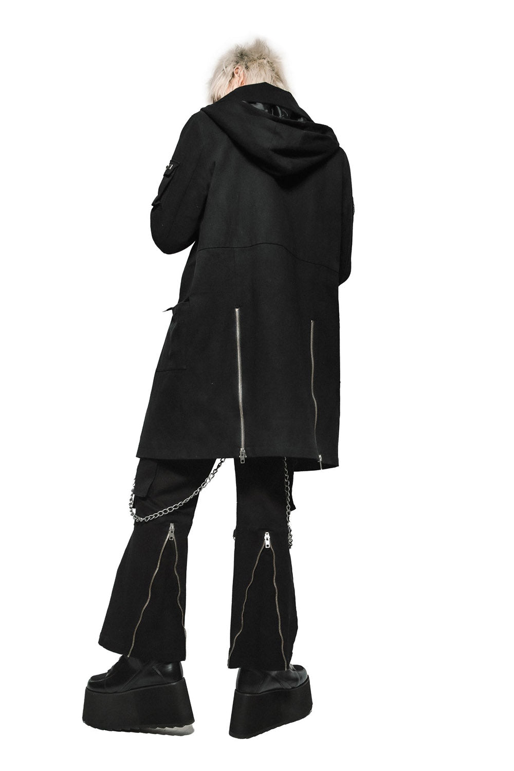 gothic cargo pants with zippered legs