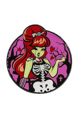 Zombie Girl Moon Glow Enamel Pin