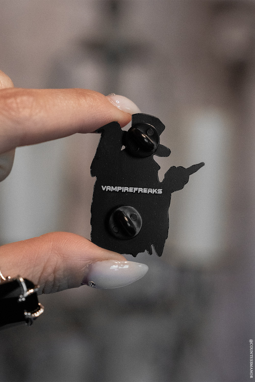 plague doctor pin with back button closure