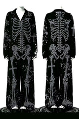 gothic harajuku skeleton printed pjs for women 