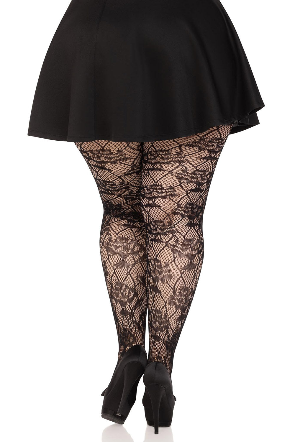 romantic goth black lace fishnet tights