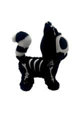 embroidered skeleton kitty cat plush keychain