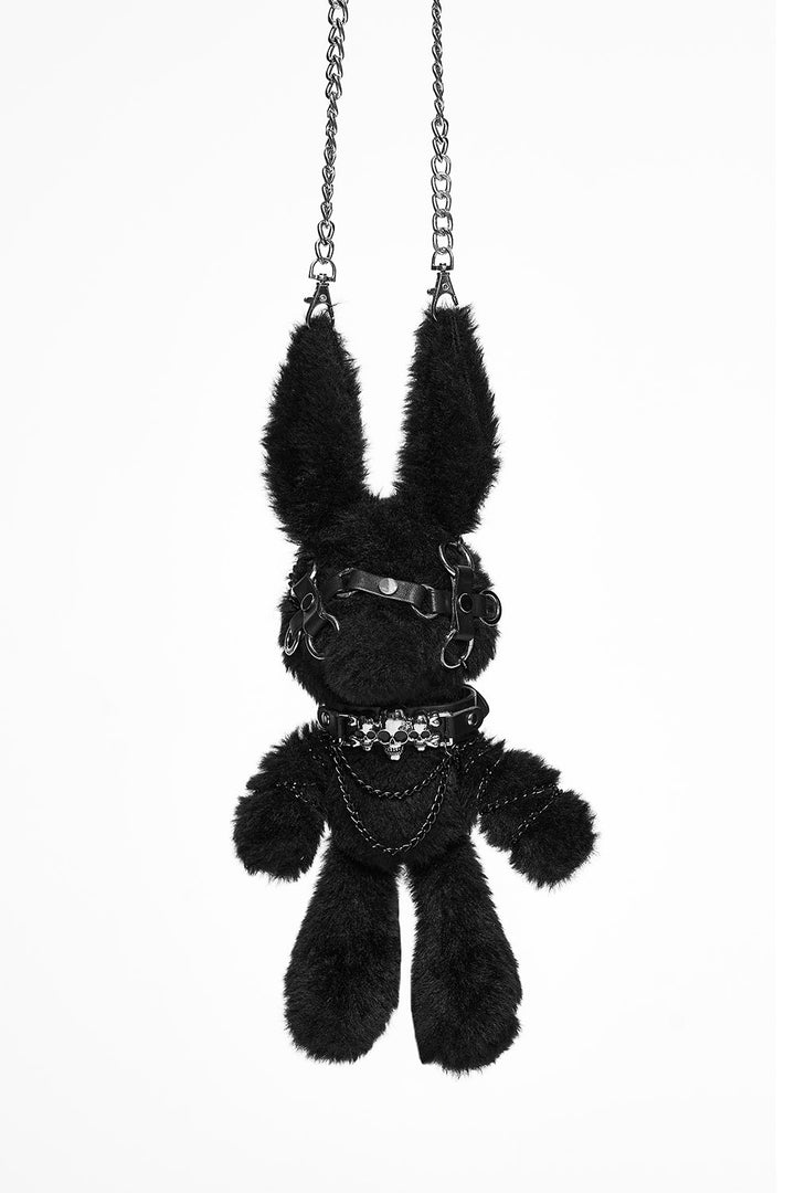 3d gothic bunny rabbit plush purse with no compartments