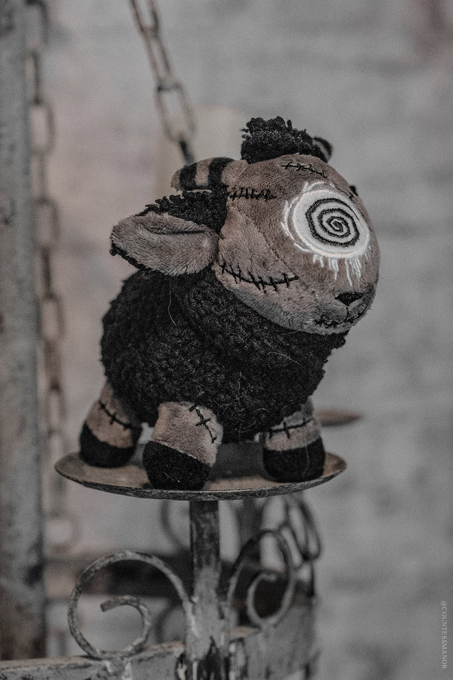 gothic goat plush keychain 