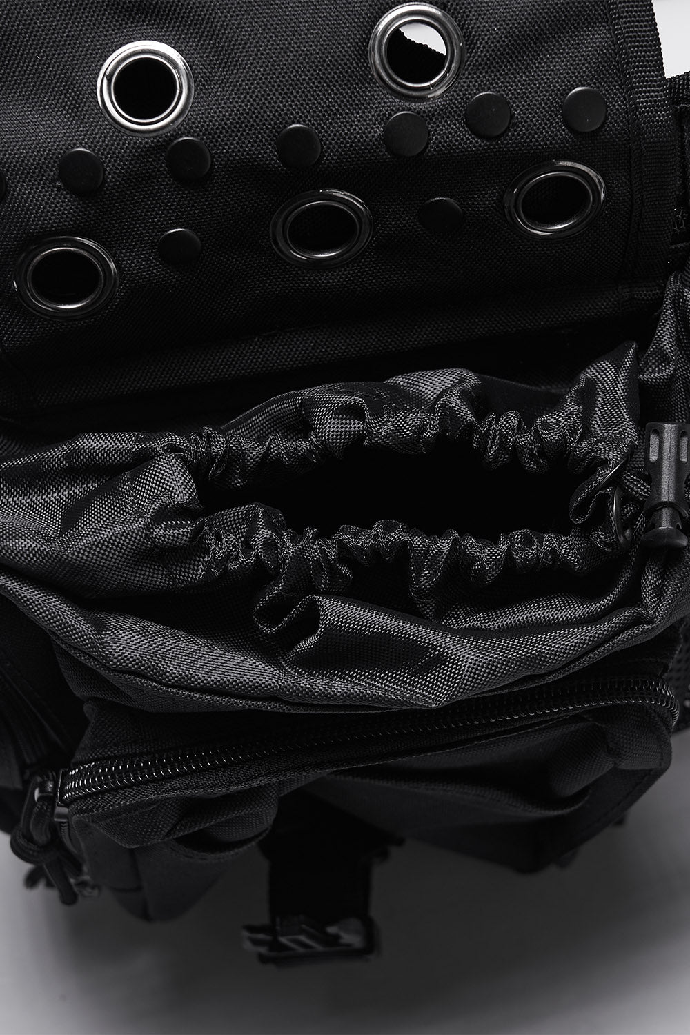 zippered skull studded waist bag