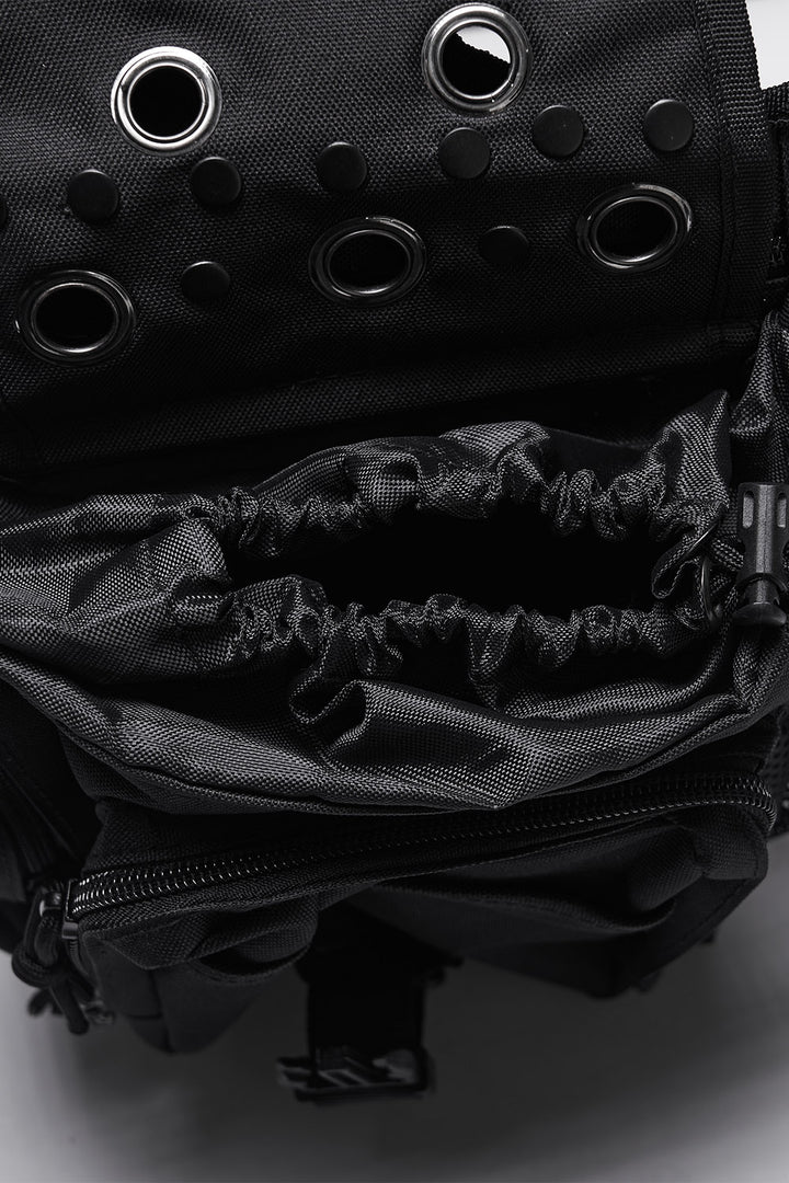 zippered skull studded waist bag